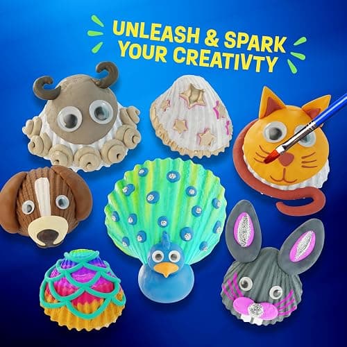 Dan&Darci Kids Sea Shell Painting Kit - Arts & Crafts Easter Gifts for Boys and Girls - Craft Activities Kits - Creative Art Activity Gift Toys for Age 6, 7, 8, 9, 10, 11 & 12 Year Old 8-12 thumbnail 3