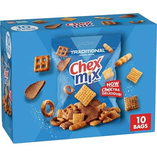 Chex Mix Snack Mix, Traditional Original Recipe, Multipack, Pub Mix Snack Bags, 10 Ct, 17.5 oz - Image 1