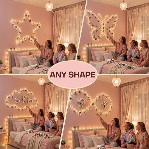 Teen Girl Gifts Trendy Stuff: Aesthetic 40Ft 120LED Hanging Picture Fairy Lights with 50 Clips - 8 Modes & Timer, Waterproof - Trendy Teenager Girl Gift for Birthday Christmas, Dorm Bedroom Wall Decor thumbnail 3