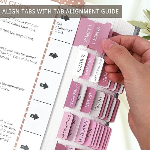 Pink Bible Tabs for Women & Men, Laminated Bible Tabs for Study Bible, Boho Theme Bible Tabs for Easy Navigation, Simplify Your Bible Reading Experience with Easy-to-Use Indexing Tabs thumbnail 5