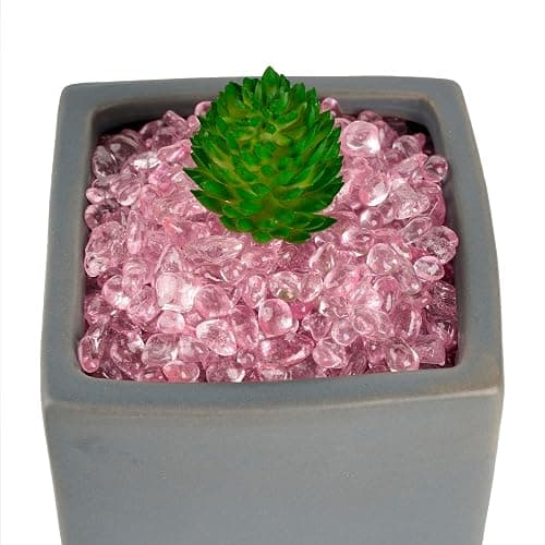 WAYBER Glass Stones, 1Lb/460g Irregular Sea Glass Dercorative Rocks Non-Toxic Artificial Crystal Pebbles for Aquarium Decoration/Vase Filler/Table Scatter/Handcraft/Jewelry Making/Gems Display, Pink thumbnail 2