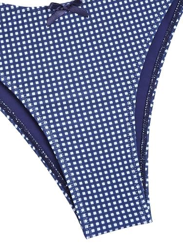 seamoly Women’s Cute Tankini Set Gingham Two Piece Swimsuits with Bow Back Tie Side Bottom thumbnail 4