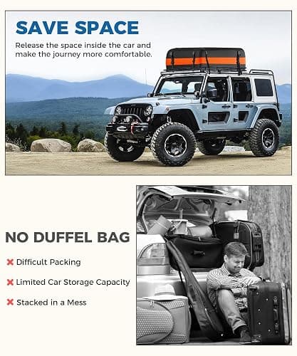 UBOG 15 Cubic Feet Roof Rack, Rooftop Cargo Carrier, Soft-Shell Carriers with Anti-Slip Mat for All Cars with/Without Rack thumbnail 5