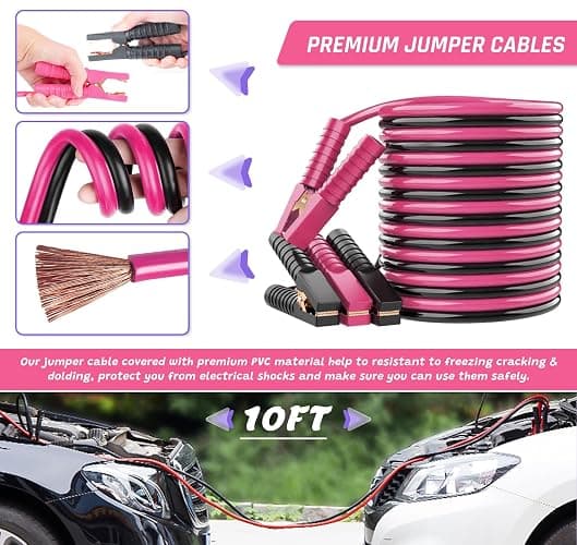 298PCS Roadside Emergency Car Kit- Car Emergency Kit with Jumper Cables, Roadside Emergency Kit for Vehicles, Emergency Car Kit, Car Safety Kits, Gloves,Tow Strap,Tool Kit,Reflective Warning Triangle thumbnail 2