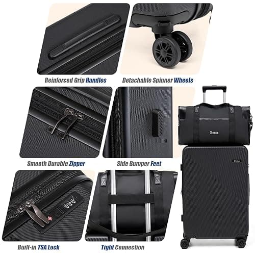 Eeeza Expandable Carry on Luggage Sets,Suitcases with Detachable Wheels Hardshell 22x14x9 Airline Approved,Lightweight Luggage Set with TSA Lock,Carry on Suitcase thumbnail 6