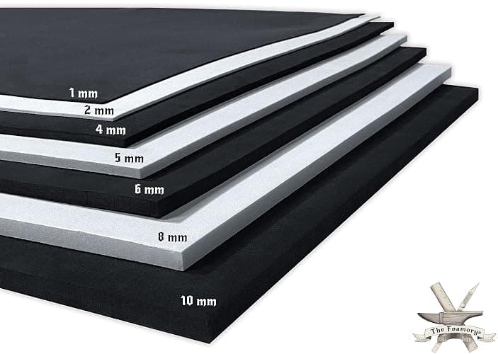 Shape Retention EVA Cosplay Foam 2mm (1mm-10mm) 14x39 inch Black or White High Density EVA Foam Sheets. Premium 85 kg/m3 Heat Shape Material for DIY Convention or Halloween Costumes by The Foamory - Image 1