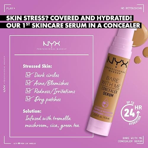 NYX PROFESSIONAL MAKEUP Bare With Me Concealer Serum, Concealer Makeup For Up To 24Hr Hydration - Light thumbnail 2
