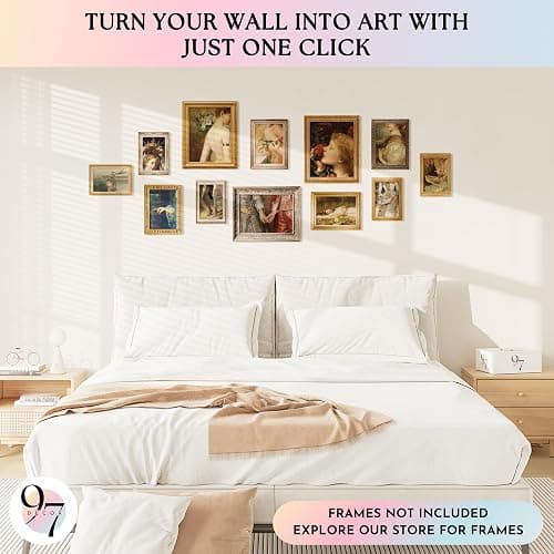 97 Decor Coquette Victorian Wall Decor - Vintage Wall Art Decor, Victorian Pictures French Lady Paintings, Maximalist Antique Decor Aesthetic Posters Romantic Art For Home Bedroom (Unframed) - Victorian thumbnail 3