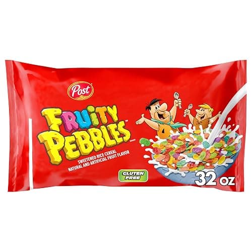Fruity PEBBLES Breakfast Cereal for Kids, Gluten Free, Made with Sweetened Puffed Rice, 32 oz Bag - Image 1