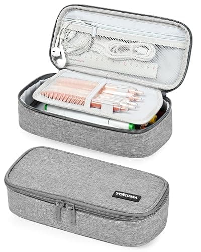 YOKUMA Pencil Case,Large Capacity Pencil Pouch,Aesthetic Zipper Pencil Box, Back to School Supplies for College Student Teen Adults,Travel Essentials,Electronic Cable Organize - Image 1