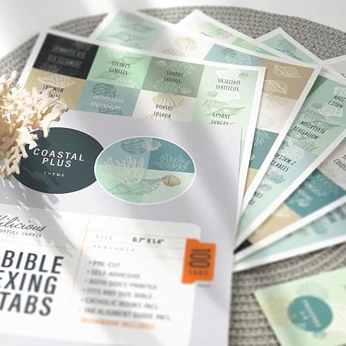 OFFILICIOUS Blue Bible Book Tabs, 100 Soft-Touch, Laminated Bible Tabs for Holy Bibles – Durable Tabs for Bible – Protestant & Catholic Bible Tabs Large Print, Bible Tabs for Women & Men thumbnail 2