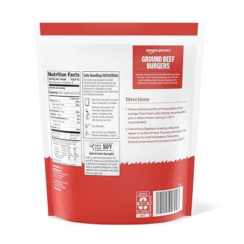 Amazon Grocery, Ground Beef Burgers, 85% Lean, 15% Fat, 32 Oz, 8 Ct, Frozen thumbnail 2