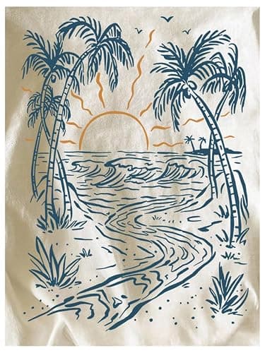 RoseSeek Women's Hawaiian Tropical Graphic Tees Crewneck Short Sleeve Vacation Summer T Shirt thumbnail 5