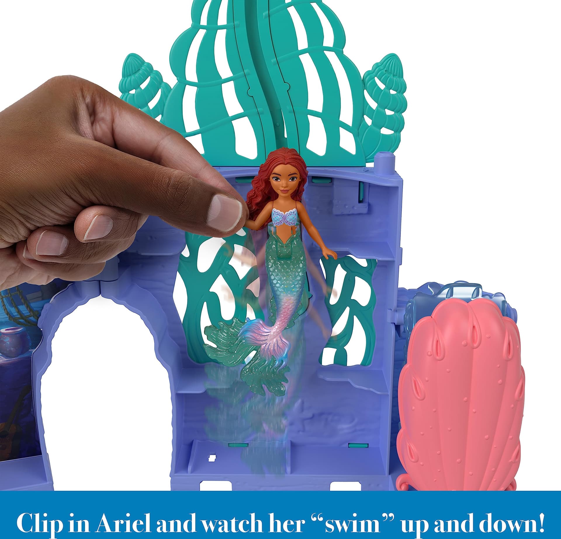Disney The Little Mermaid Storytime Stackers Ariel s Grotto Playset, Stackable Dollhouse with Small Doll and 10 Accessories thumbnail 6