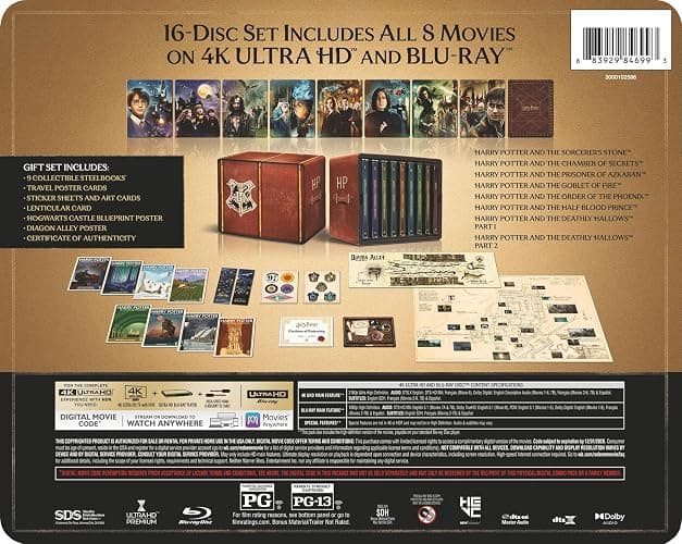 Harry Potter 8-Film Steelbook Library Case (Amazon Exclusive) (4K Ultra HD + Digital) thumbnail 4