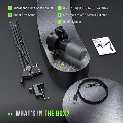 FIFINE K688 Podcast Microphone Kit, USB/XLR Dynamic Microphone with Boom Arm for PC/XLR Mixer, Gaming Mic with Mute Button, Headphone Jack for Vocal, Voice-Over, Streaming, Music Recording -K688CT thumbnail 9