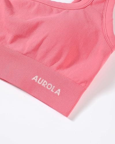 AUROLA Power Womens Square Back Basic Sports Bra - Square Neck Padded Low Impact Yoga Bra Workout Crop Top thumbnail 6