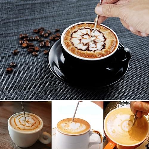 HOOMIL Milk Frothing Pitcher, 12oz/350ml Stainless Steel Steaming Pitcher Barista Milk Frother Cup Jug for Espresso Machine Coffee Cappuccino Latte Art - Silver thumbnail 7