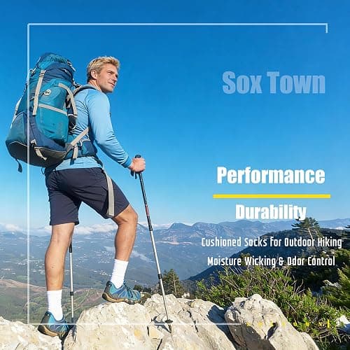 SOX TOWN Unisex Cushioned Crew Training Athletic Socks Men & Women with Combed Cotton Moisture Wicking Breathable Performance thumbnail 5