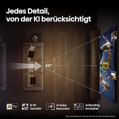 Hisense 100E7NQ 254 cm (100 Zoll) Fernseher, 4K UHD, QLED, HDR10, HDR10+ decoding, HLG, Dolby Vision Atmos, 144Hz VRR, Smooth Motion, Bluetooth, Alexa Built-in, VIDAA Voice, Schwarz [2025] thumbnail 15