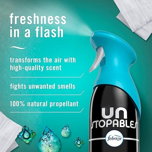 Febreze Air Mist Air Freshener Spray, Odor-Fighting Room Spray, Air Fresheners for Home and Bathroom and Kitchen, Aerosol Can, Unstopables Fresh Scent, 8.8oz, 3 Count thumbnail 3