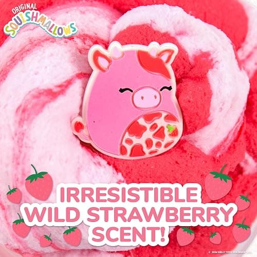Original Squishmallows Calynda The Cow Premium Cloud Slime, Strawberry Scent, 8 oz. Jar Storage Container with Figurine Topper, Rubber Charm, Goodie Bags Stuffers, Kids Party Favors, Sensory Toys thumbnail 5