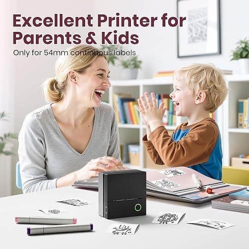 ETIKEZ Sticker Printer, PM290C Portable Mini Printer, Inkless Bluetooth Sticker Maker with 3 Rolls Paper, Impresora Portátil for Notes, Journal, DIY, Gift, Print Pod for School/Office/Home, Black thumbnail 6