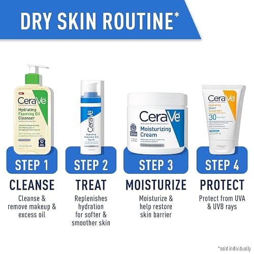 CeraVe Hydrating Foaming Oil Cleanser, Moisturizing Cleanser for Face & Body, Squalane Oil + Hyaluronic Acid + Ceramides, For Dry to Very Dry Skin, Fragrance Free & Residue Free, 8 FL Oz thumbnail 8