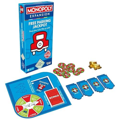 Monopoly Free Parking Jackpot Expansion | Add More Fun to Classic Monopoly Game and Play Faster | Ages 8+ | 2-6 Players | 40 Mins. | Family Board Games | Kids thumbnail 17
