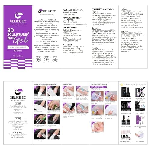 Gelike ec 3D Sculpture Nail Gel - Pink Multifunctional Rhinestone Nail Gel 3D Gel Nail Art for Nail Charms Nail Design Sculpting Nail Decoration Manicure Nail Modeling DIY at home thumbnail 9