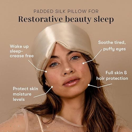 DROWSY Silk Sleep Mask - Face-Hugging, Padded Cocoon for Luxury Sleep in Total Darkness - 100% Pure Mulberry Silk (La Vie En Rouge) thumbnail 3