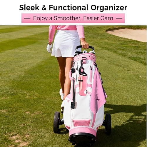 Pink Golf Accessories for Women, Acrylic Paint Ink 16 Pcs Golf Essentials Kit - Golf Club Brush & Golf Towel, Tee & Ball Holder for Bag, Divot Tool & Ball Maker, Golf Club Cleaning Kit - Golf Gifts thumbnail 6