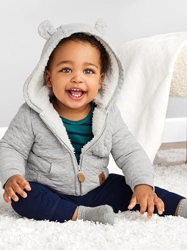 Simple Joys by Carter's Baby Hooded Sweater Jacket with Sherpa Lining thumbnail 4