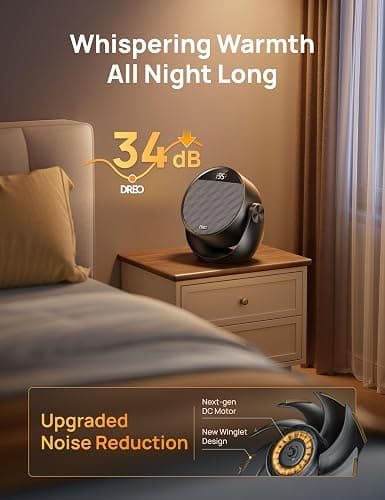 Dreo Space Heater 1500W, 60° Adjustable Tilt, 10.5ft/s Portable Electric Heaters for Indoor Use with Thermostat, 8 Safety Protections, 3 Modes, Remote, Quiet Desk Heater for Bedroom, Office, Black thumbnail 7