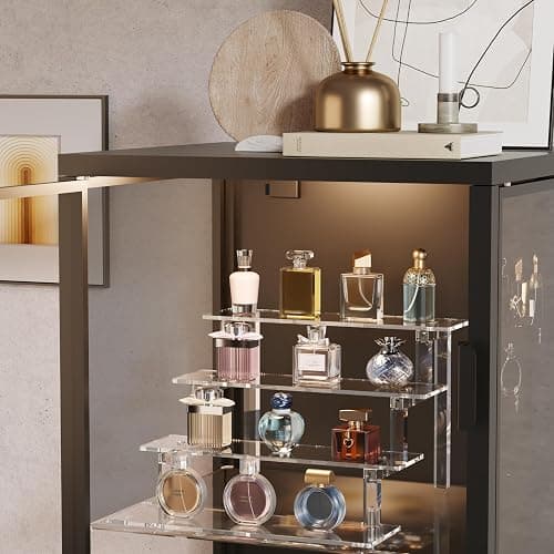 WINKINE Acrylic Display Stand Riser, Perfume Stand Organizer 4 Tier, Holder Shelves Compatible with Funko POP Figures, Cologne Organizer for Men, Acrylic Risers for Display, Clear Bedroom Shelf Holder thumbnail 2