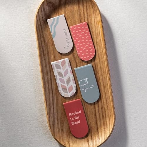 DiverseBee Magnetic Bible Bookmarks - 5 Pack Magnetic Book Marks for Reading Women, Men and Kids, Page Markers, Bible Study Supplies and Christian Gifts, Bible Accessories (Pray) thumbnail 5
