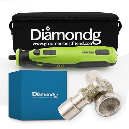Diamondg Cordless Dog Nail Grinder with Quiet Sound & LED Tip for Large & Small Dogs, 4hrs. Runtime, 2 Bits Included, Green - Image 1