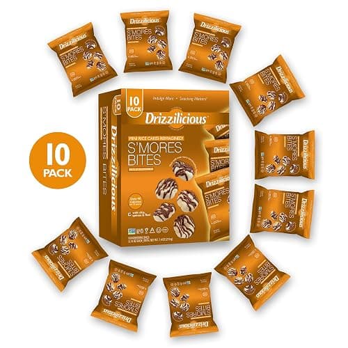 Drizzilicious Mini Rice Cakes S'mores - Rice Crisps, Healthy Snack for Adults and Kids, Flavored Rice Cakes, Vegan, Gluten Free, Allergen Free, Only 90 Calories Per Bag - 0.74 oz (Pack of 10) thumbnail 3