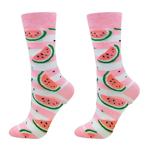 Fun Colorful Socks Patterned Funky Happy Crew Sock Combed Cotton Stockings Packs thumbnail 5