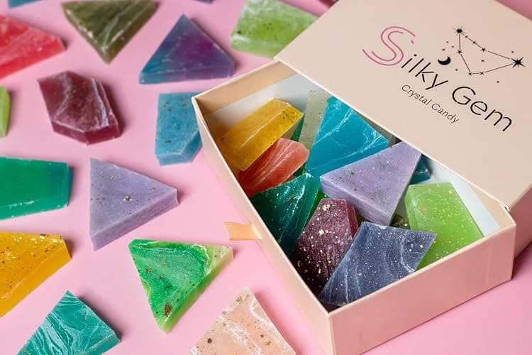 Silky Gem® The Gemmies Crystal Candy Sample Box: 10-Piece Mixed Flavor Assortment – Handcrafted Edible Jewelry & ASMR Sweets – Vegan, Gluten-Free thumbnail 4