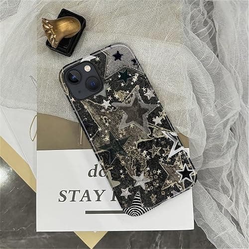 DAIZAG Case for iPhone 14 iPhone 13, Stars Vintage Retor Collage Night Full-Body Design Hybrid Dual Protection Soft TPU + Hard PC Shockproof Scratch-Resistant Protective Cover Phone Case for Men Women thumbnail 4