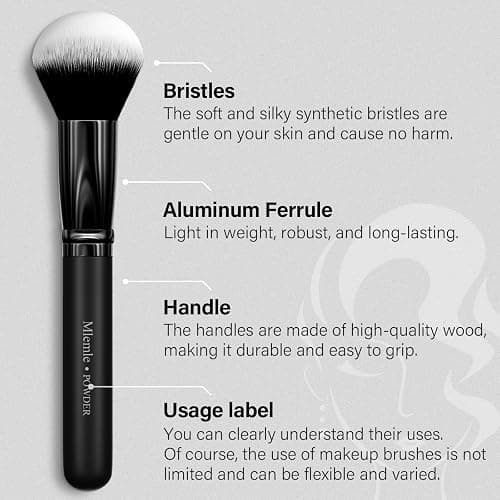 Makeup Brushes Set, Mlemle Professional 26 Pcs Makeup Kit, Include Powder Foundation Concealers Blush Eye shadows 21 Pcs Makeup Brushes and 2 Powder Puff, 3 Makeup Sponge(A01-Black) thumbnail 3