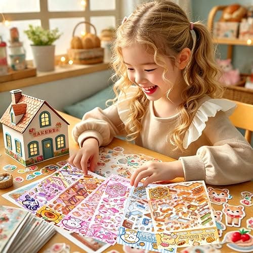 DIY 3D Sticker Scene 6 Sets of Stickers for Girls Make Your Own Mini Room Scene Stickers for Kids Cute Kawaii Sticker Therapy for Adult Relief Stress Pass The Time thumbnail 2