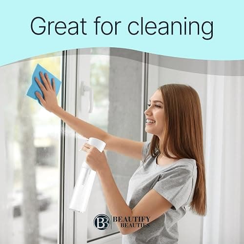 BeautifyBeauties Spray Bottle For Hair – Continuous Mister Spray Bottle for Hairstyling, Cleaning, Plants, Pets, Barbers, Salons, Essential Oil Scents (Clear, 16.9oz/500ml) 11" H x 2.6" L thumbnail 6