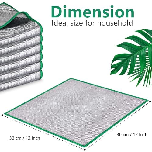 Glass Polishing Cloth Streak Free Miracle Cleaning Cloth Lint Free Microfiber Cleaning Rags for Glasses Kitchen Dish Mirrors Easy Clean, Pack of 6, 12" x 12" thumbnail 2