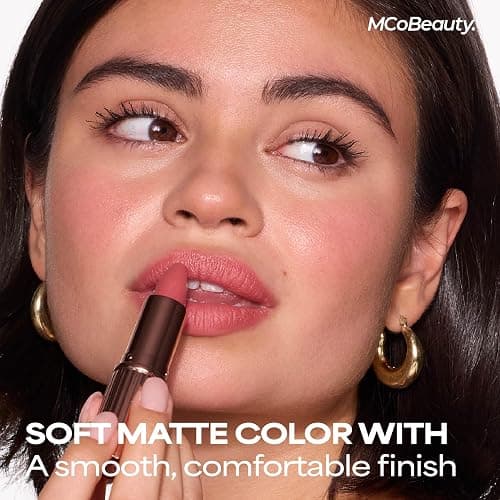 MCoBeauty Creme Matte Luxe Lipstick - Cheeky Chat - Creamy Matte Lipstick | Velvety Soft Creamy Matte Finish, Rich Long Wearing Color, Hydrating Conditioning Comfort, Vegan & Cruelty Free thumbnail 2