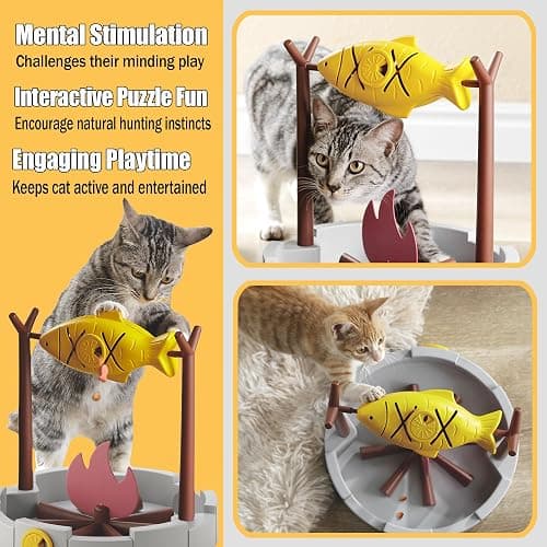 PetPals Cat Slow Feeder, Treat Dispenser - Interactive Cat Puzzle Toy for Small Pets & Kittens, Mental Stimulation Pet Food Feeding Toy, Dry Food Dispensing Cat Toy thumbnail 6