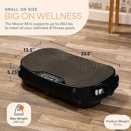 LifePro Waver Mini Vibration Plate Exercise Machine -Whole Body Vibrating Plate for Fitness -Vibration Plate Machine with Remote, 2 Loop & 4 Resistance Bands -Home & Travel Workout Equipment thumbnail 6