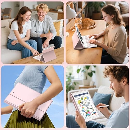 KBCASE Keyboard Case for iPad 9th/8th/7th Generation 2021/2020/2019, Compatible with iPad Air 3/Pro 10.5, Detachable Wireless Keyboard Case with Pencil Holder (Light Pink) thumbnail 8
