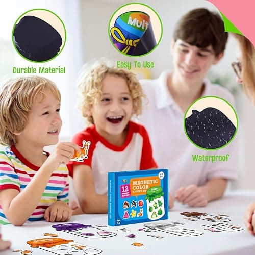 12 Pieces Magnetic Color Sorting Toys, 60 Color Magnets Educational Refrigerator Whiteboard for Baby Toddlers Kids Magnets thumbnail 7